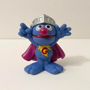 2010 Super Grover Sesame Street Workshop 3 Inch Figure Cake Topper Hasbro PVC